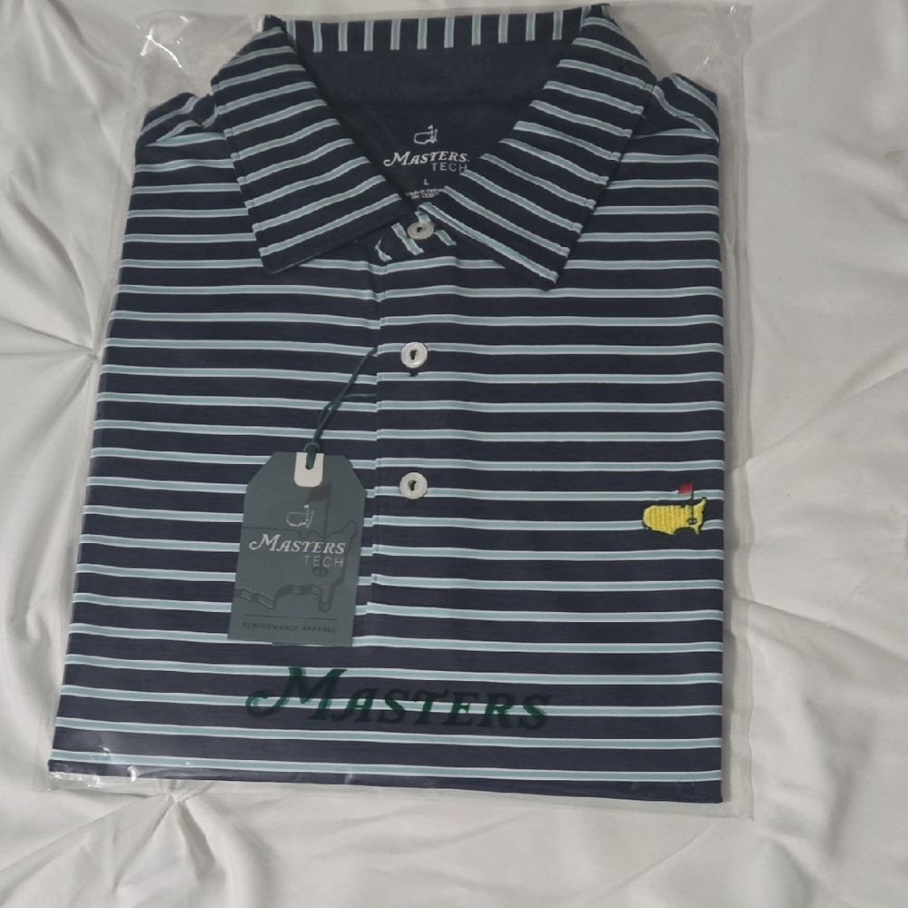 2025 Masters Navy Striped Men's Shirt